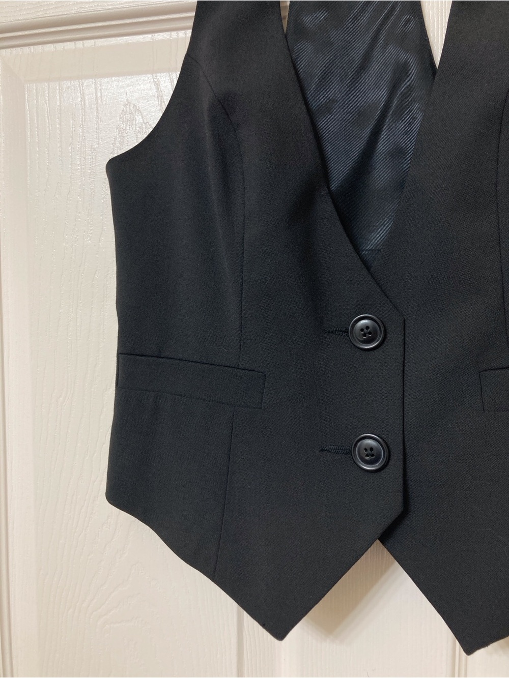 Express Women’s Black Tailored Racerback Tuxedo Suit Vest 4 Office Modern Preppy - Picture 3 of 7